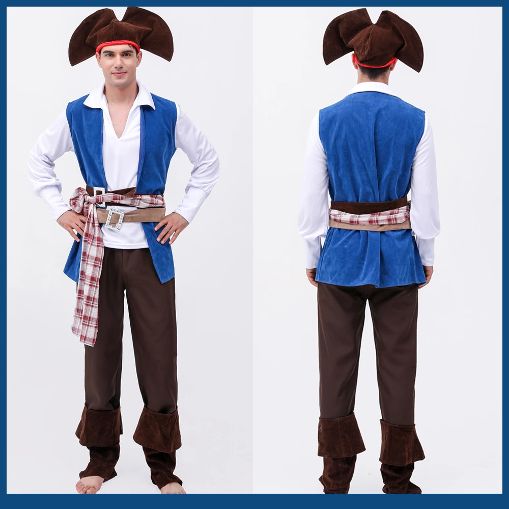 

Man's Pirate Cosplay Costume Adult Halloween Pirates Of The Caribbean Medieval Clothes Retro Viking Uniforms Suit Fancy Uniforms