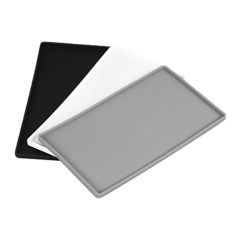 Silicone Flat Tray Square Anti-slip Bathroom Soap Coffee Tea Cutlery Holder