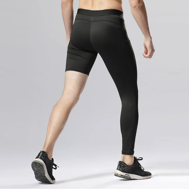 Men Training Exercise Trousers Compression Gym Running Tights Crossfit Sport Cropped Leggings Fitness Basketball Football Pants
