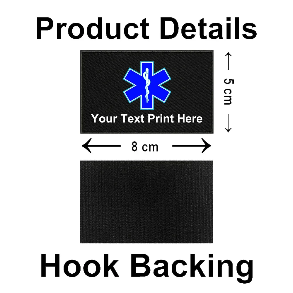 The Star Of Life Name Patch Emergency Medical Patches Personalized Stripe Badge Hook Backing for Clothes Accessories Bags embroidered patches tactical patches clothing patches custom name patches
