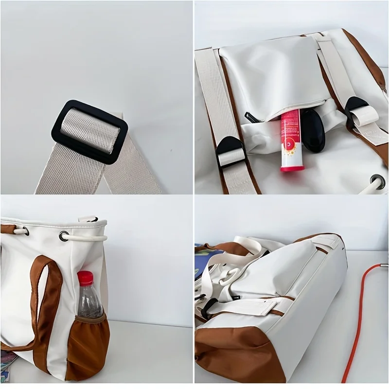 Women's Bags Color Clashing Large Capacity Waterproof Shoulder Bags Multiple Pockets Laptop Crossbody Bag Daily Commuting