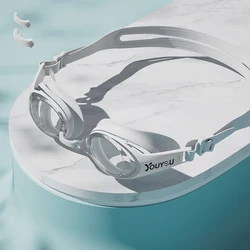 Premium Waterproof Adult Swim Goggles with Anti-Fog & UV Protection (Clear White)