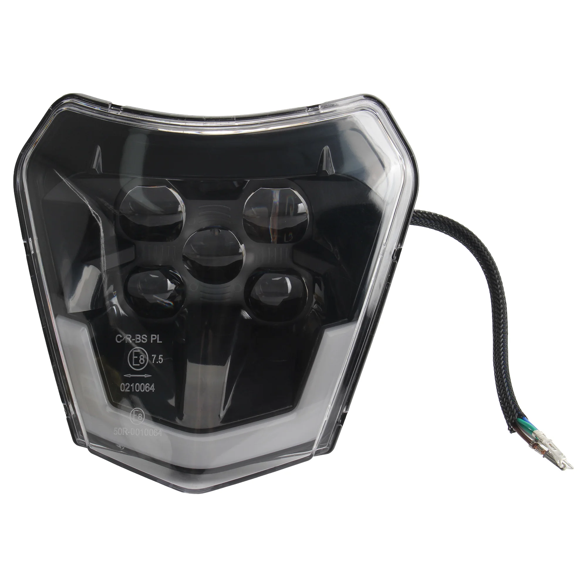 KTM EXC XC SX EXCF XCW SXF 150-500 2017-2025 부품용 오토바이 5렌즈 LED 헤드라이트 하우징 쉘 플라스틱 방열판
