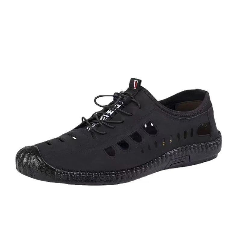 Men's Sandals Summer Casual Hollow Breathable Flat Business Soft Sole Sports Shoes