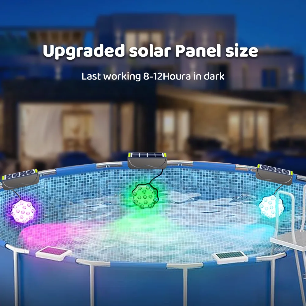 Solar Submersible Pool LED Lights with Remote 2