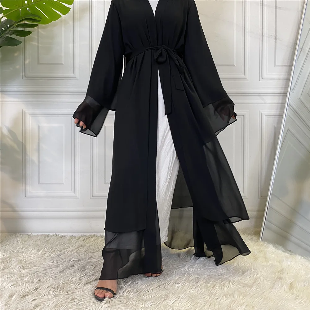 

Solid Open Kaftan Dubai Abaya Turkey Kimono Cardigan Robe Muslim Hijab Dress Ramadan Abayas For Women Caftan Islamic Clothing