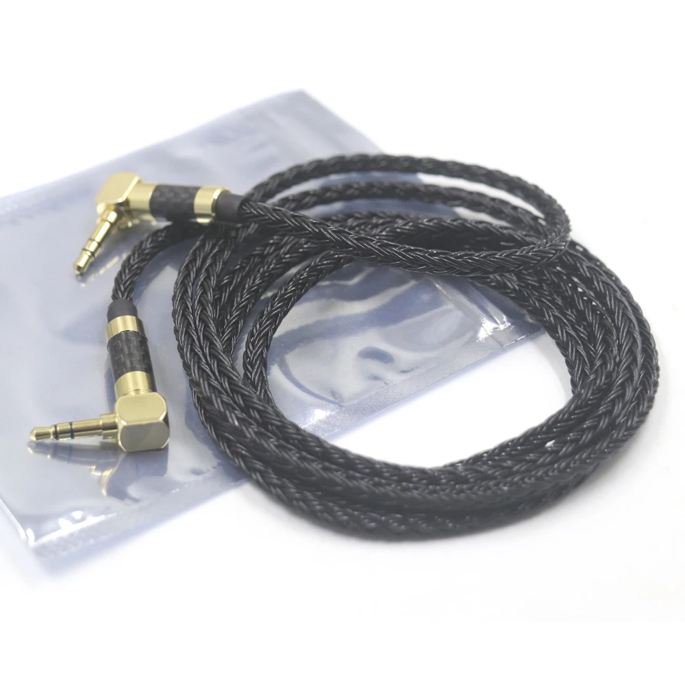 16 Core OCC 3.5mm male to 3.5mm male 90 Degree Right Angle audio input cable speaker line for Car Headphone MP3/4 Aux Cord