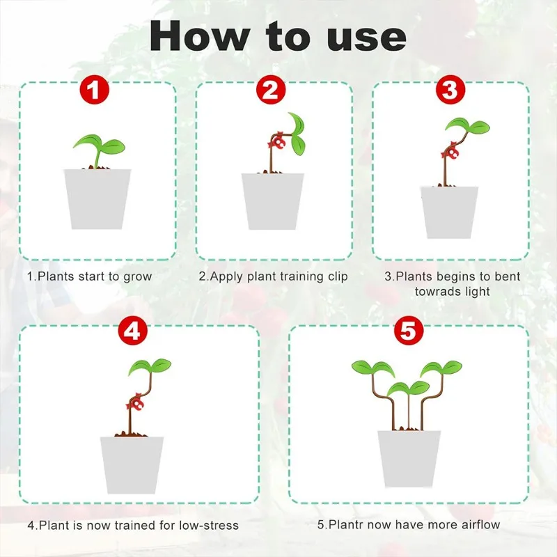 100/10Pcs Plant Clamp Bending Device Flower Vine Branches Plant Stem Training Clips Growth Bender Control Support Clamps