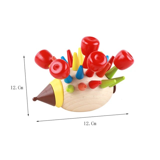 Kids Wooden Hedgehog Toys Wooden Disassembly Combination Hedgehog Apple Building Blocks Learn Multifunctional Educational Toys 4