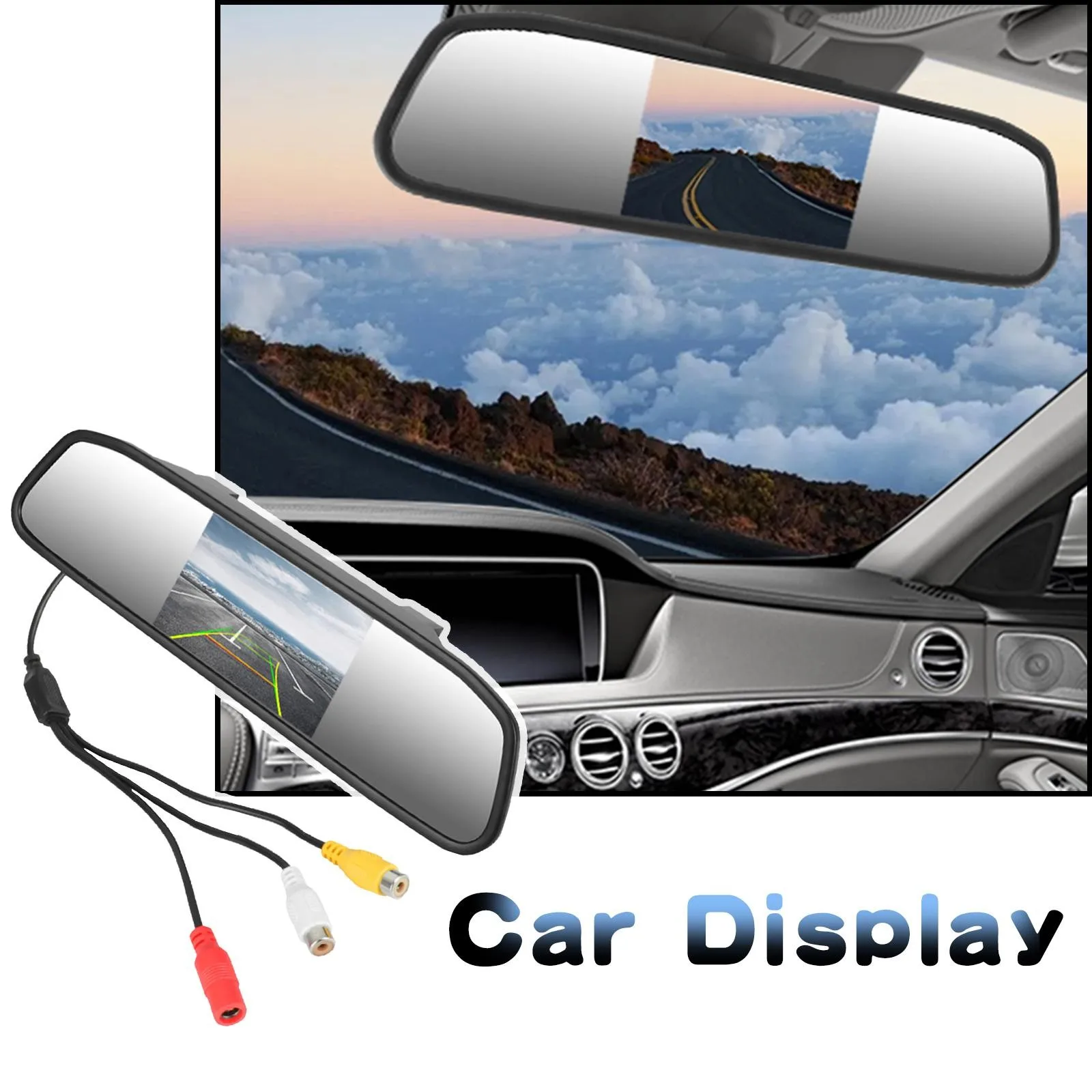 4.3 or 5 inch Car Rearview Mirror Monitor HD Video Auto Parking Night ...