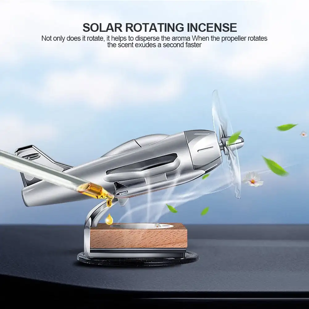 Creative Car Air Freshener Solar Power Toy Air Freshener Fragrance Airplane Ornament Aircraft Decoration Car Perfume Home Decors solar car air freshener