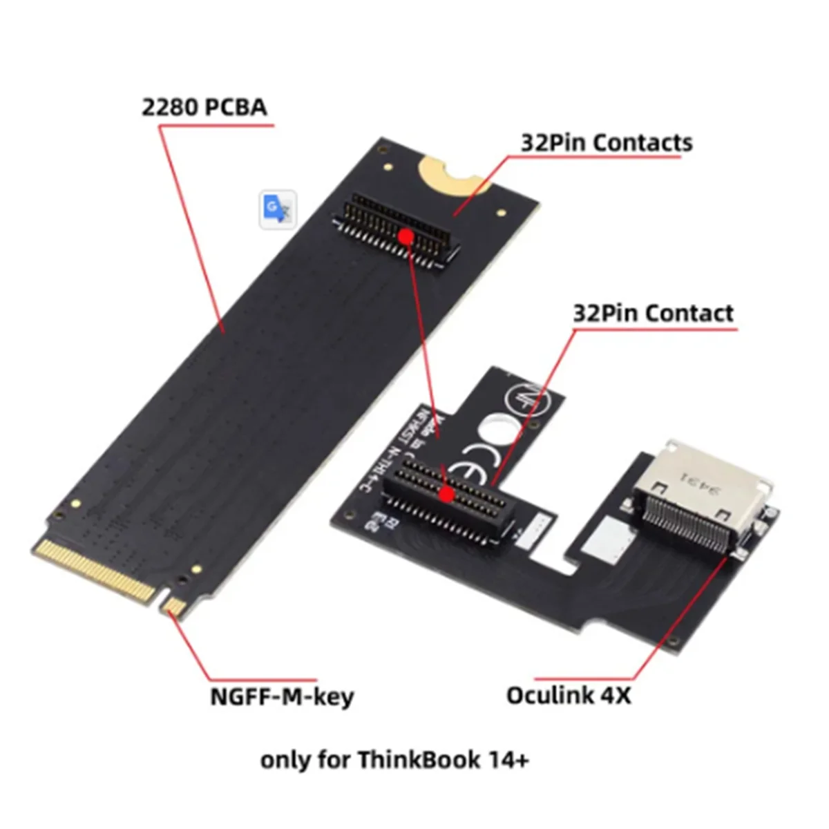 Oculink SFF-8612 to NGFF PCI-E 3.0 M.2 M-Ű ȣƮ , ThinkBook 14 +  ׷ ī  SSD