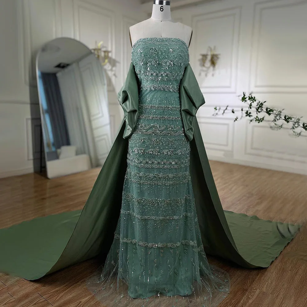 Elegant Green Wedding Dresses Luxurious Beaded Reception Dress Y28