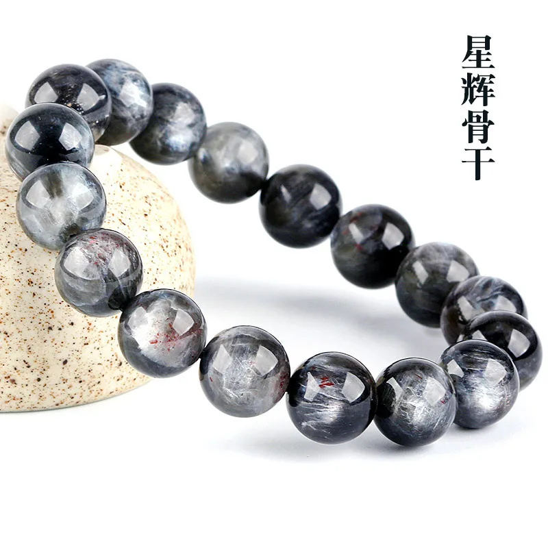 

Natural Black Sunstone Moonstone Round Beads Bracelet Starlight Flash Light 8mm 9mm 10mm For Women Men Jerwelry AAAAAA