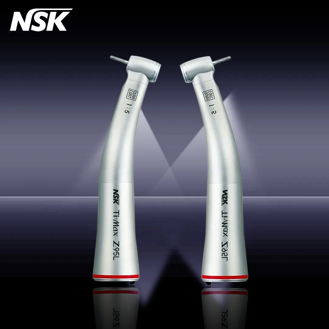 Nsk Pulsante Contrangolo Dentale Manipolo 1:5 Aumentare La Velocità Manipolo Mini Testa Ti Max X95L Spruzzo D'Acqua Interno Anello Rosso