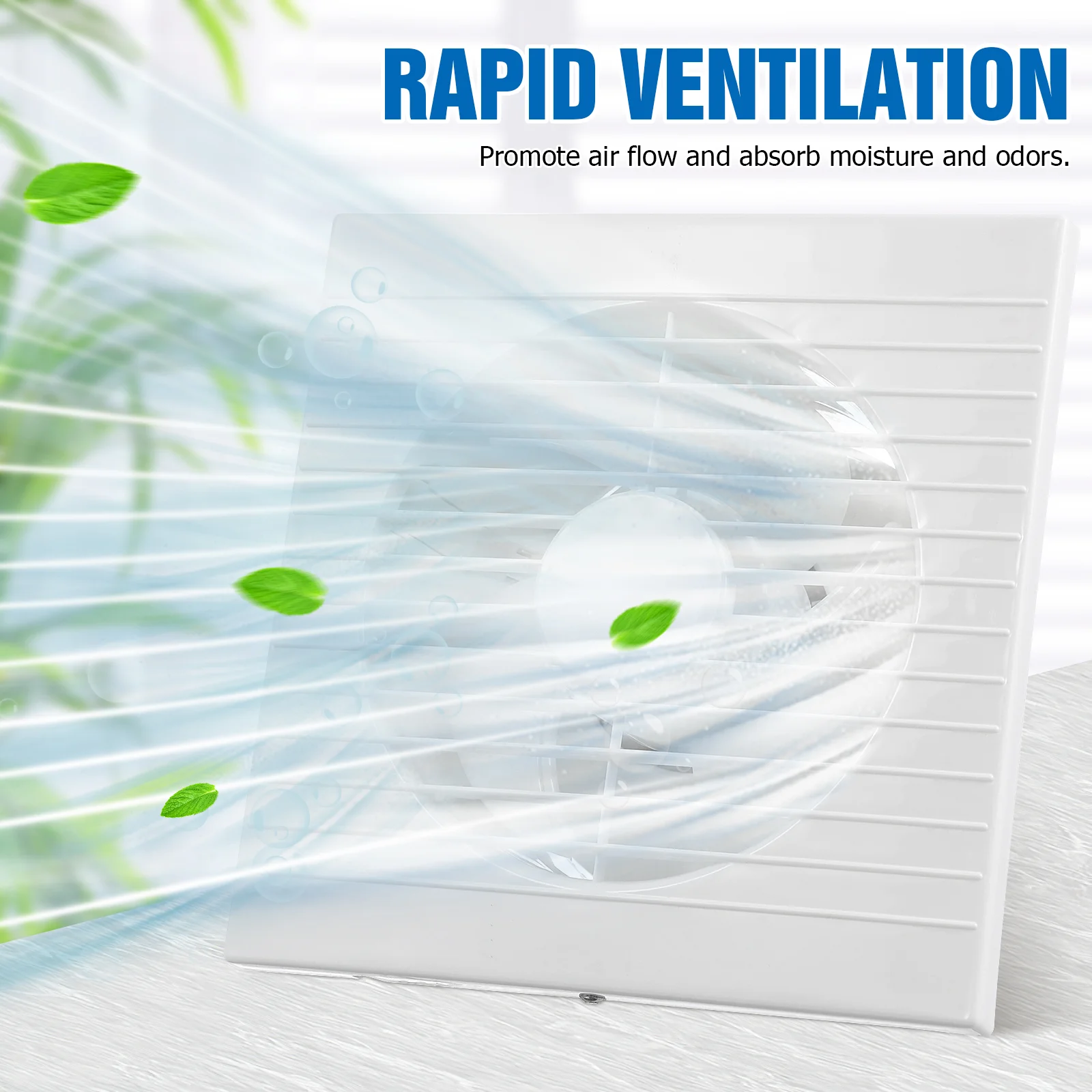 Exhaust Fan Wall Mounted Ventilation Fan Household Ventilation Extractor for Kitchen Bathroom 110V (US Plug)