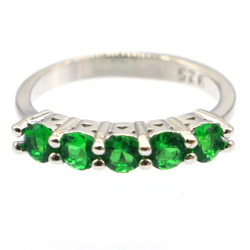 2.5G Real 925 Anelli In Argento Sterling Massiccio Iolite Raspbery Rhodolite Granato Verde Tsavorite Granato Smeraldo Molte Dimensioni 6-11