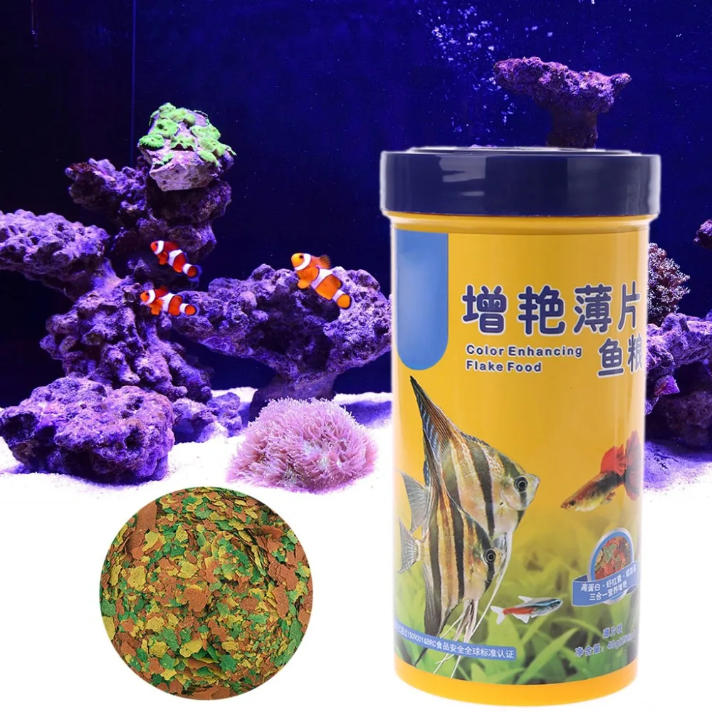 1Bottle-Fish-Flakes-For-Tropical-Fish-Marine-Ornamental-Aquarium-Fish ...