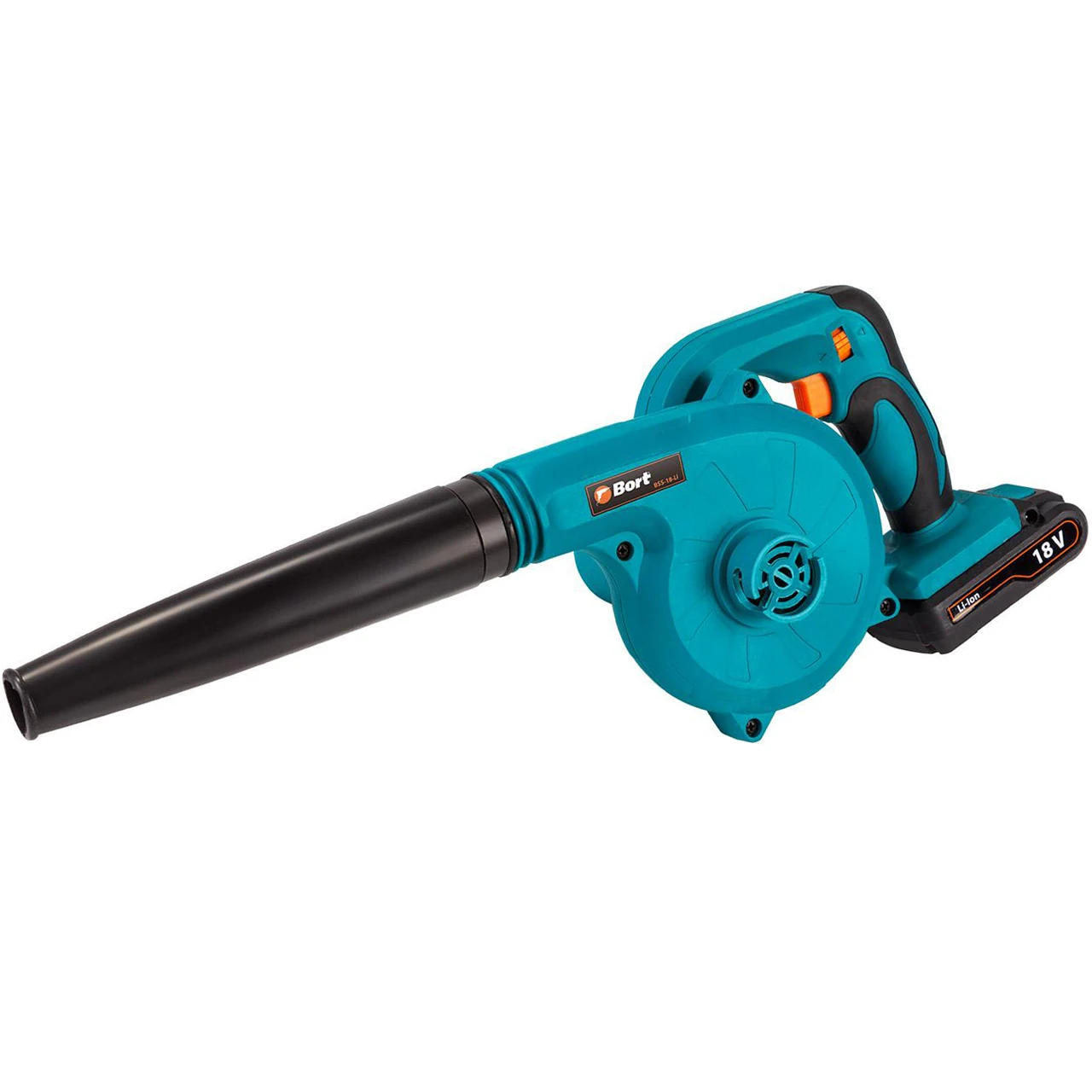 Воздуходув аккумуляторный Bort BSS-18-Li (Li-Ion батарея 18 В 3 режима скорости воздушный