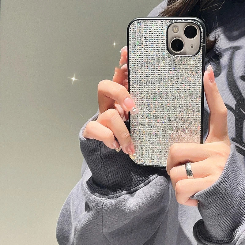 Custodia IPhone Glitter Effetto Gioiello: Antiurto E Brillante Per IPhone 15, 14, 13, 12, 11, XR, 8