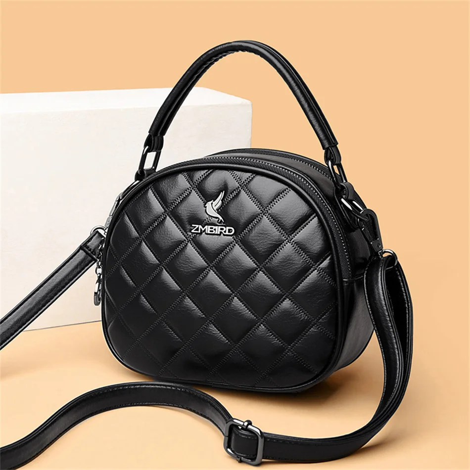Buy U.S. CROWN vegan PU Crossbody Bag for Women Designer Handbag Quilted 3  partition pockets Casual Small Crossbody Purse Large Space (Black 1) at  Amazon.in