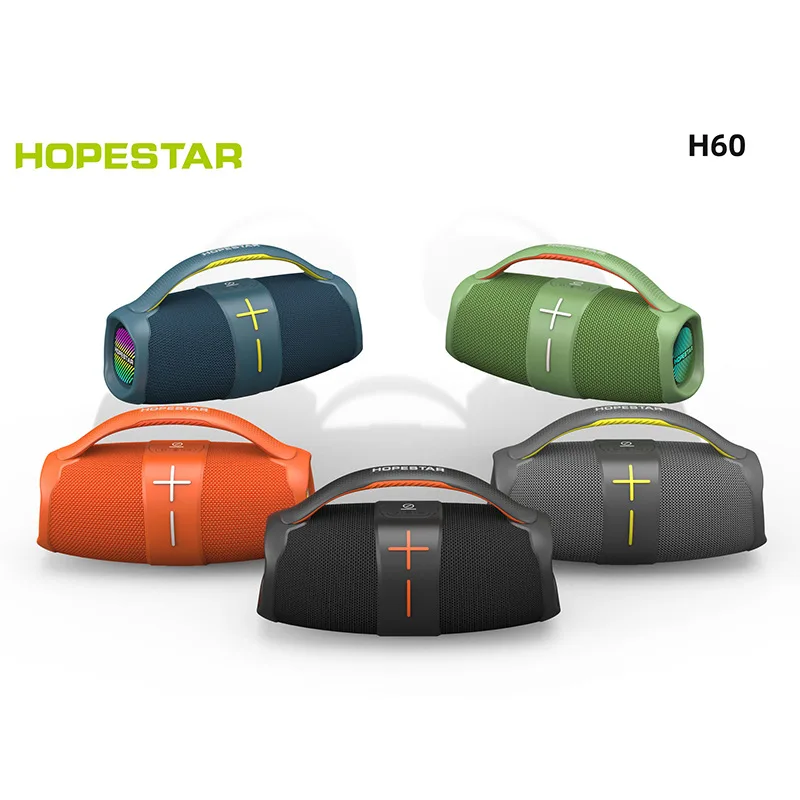 Original HOPESTAR H60 40W High power Boombox Speakers Portable bluetooth super Subwoofer mp3 player powerful column Audio center images - 6