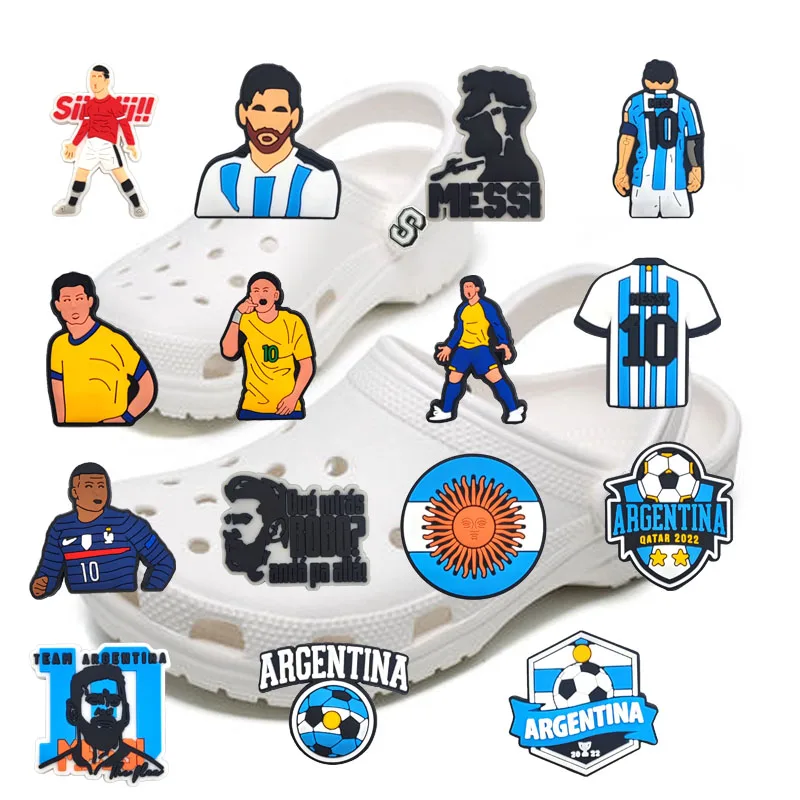 The Best Football Player Pins Croc Charms 15P Shoe Decoration For Bracelet Charm Favors Birthday Gifts Supplies Wholesale Bulk