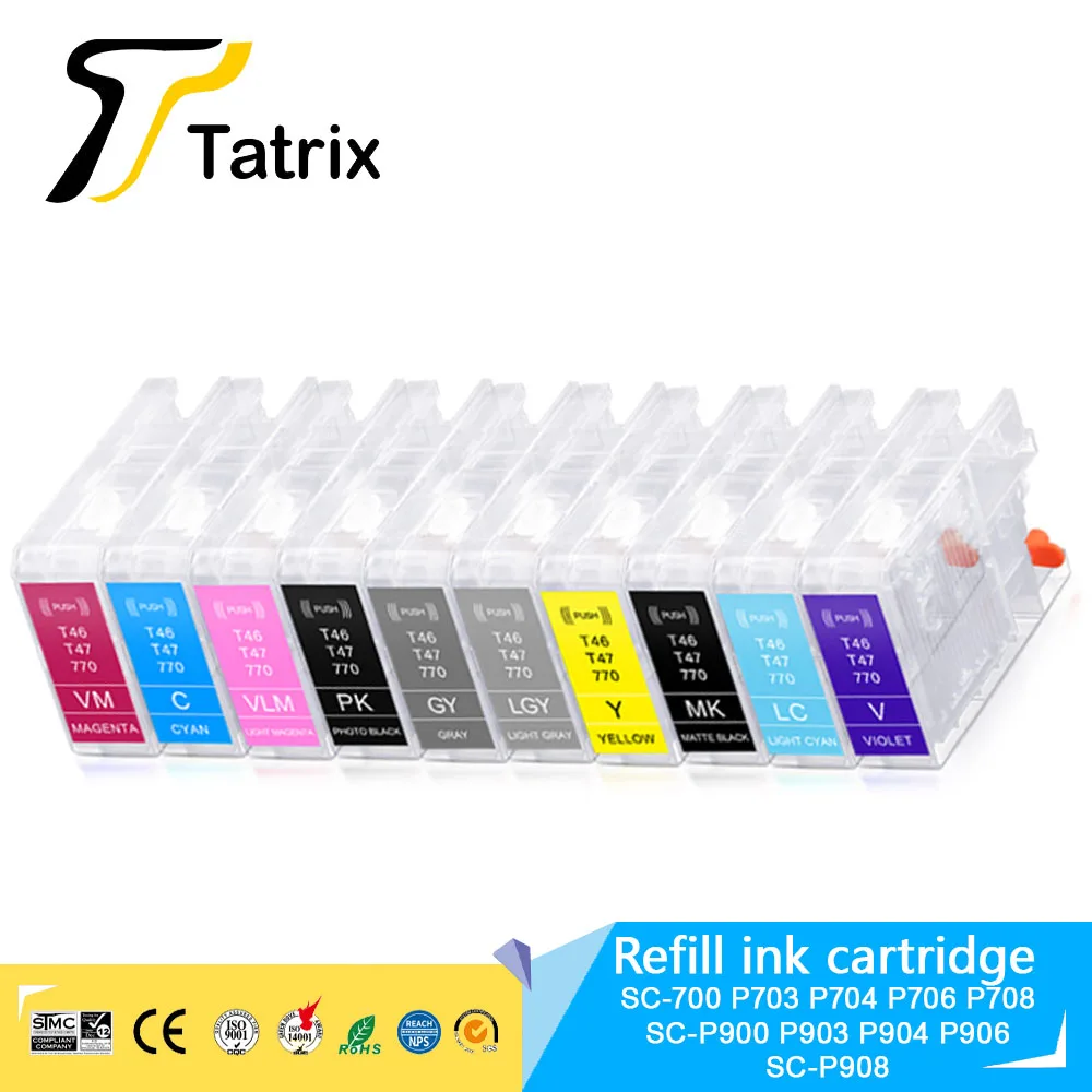 Cartuccia Di Inchiostro Di Ricarica Tatrix T46S T46Y T47A Per Stampante Epson Sc-P700 P700 P900 P708 P908.