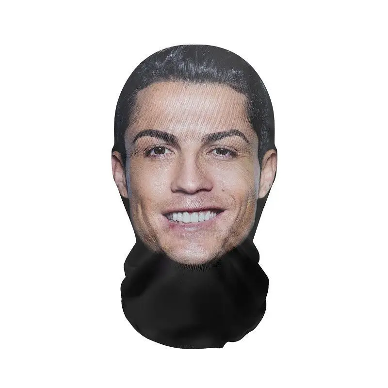 3D Printed Full Face Mask - Elastic Mesh Cosplay Headwear for Men  Women