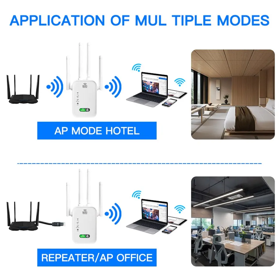 Amplificatore Segnale Wifi Ripetitore WiFi 6 Antenne - Amplificatore Segnale Fino A 300㎡ | Doppia Porta LAN, Modalità AP/Repeater/Mesh | Per Casa E Ufficio Ripetitore 300mq - Foto 9