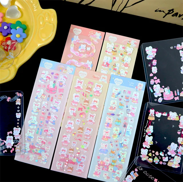 SKYSONIC 2/4/5/6/8pcs/10pcs Full Set Series Decorative Stickers Idol Card Album Scrapbooking Sticker Korean Stationery Suppliers 5pcs set