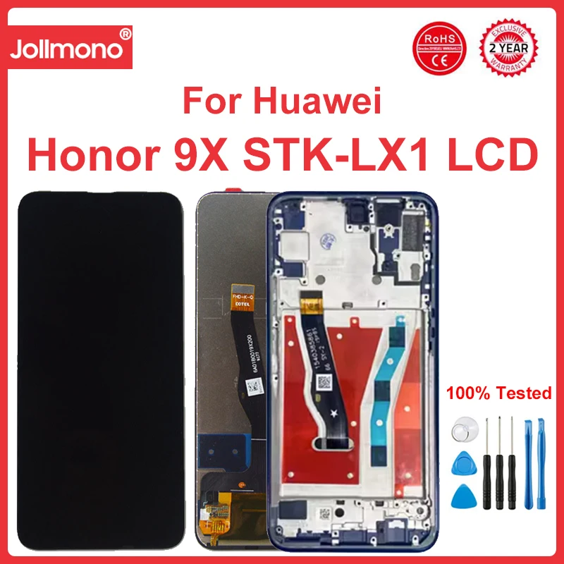 

6.59'' Original For Honor 9X 9 X premium global edition STK-LX1 STK-L22 LCD Display Touch Screen Digitizer Assembly+Frame