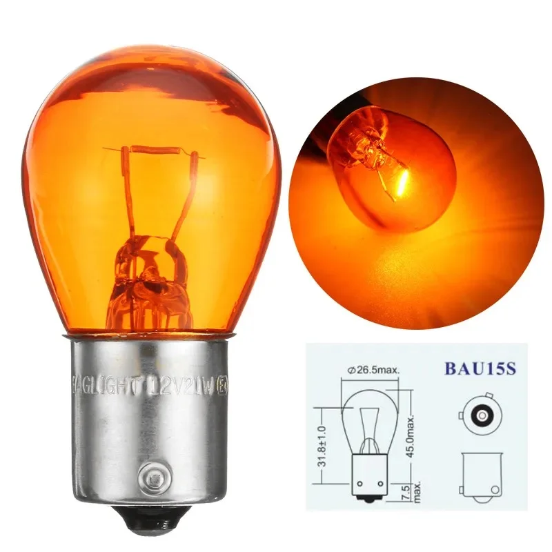 Multicolor Halogen Bulbs, 12V 21W, Set of 2 – Versatile Lighting for Brake, Turn, DRL, and Reverse Lights
