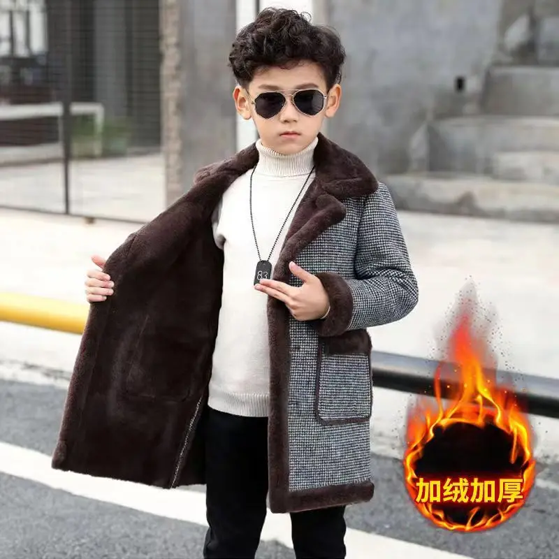 Children Boys Fall Winter Korean The Jacket New Children's Clothing Baby Boy Locomotive Colothing Padded Thickened