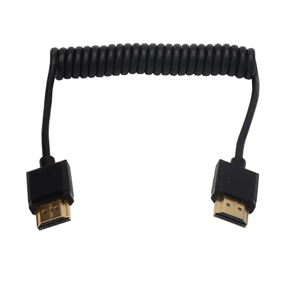 Фото Od3.2 мм супер мягкий тонкий 90 Угол 2,0 HDMI-совместимый эластичный пружинный скрученный кабель высокоскоростной 4K * 2K @ 60 Гц HD для камеры ноутбука №3