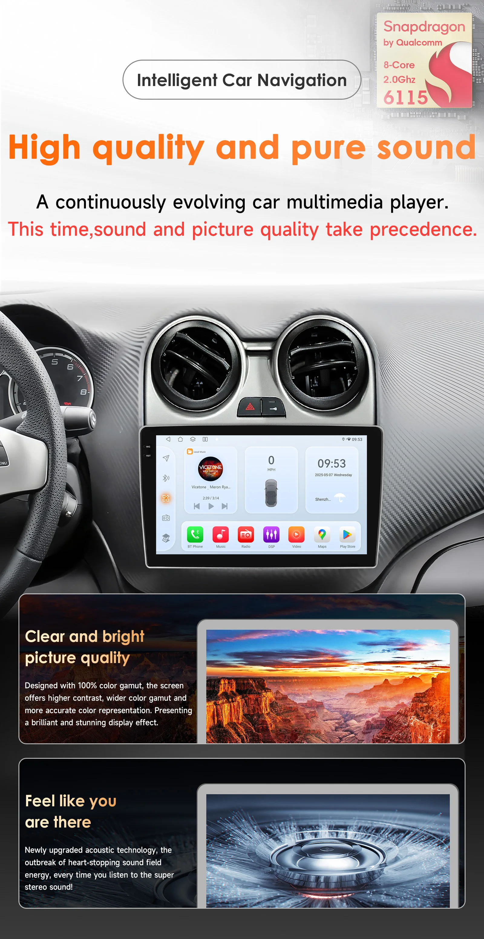 4G 8Core Android 14 Autoradio Autoradio für Alfa Romeo MiTo 955 2008-2016 Multimedia von Snapdragon 6115 Carplay 2din 360 Kamera – Detail 3
