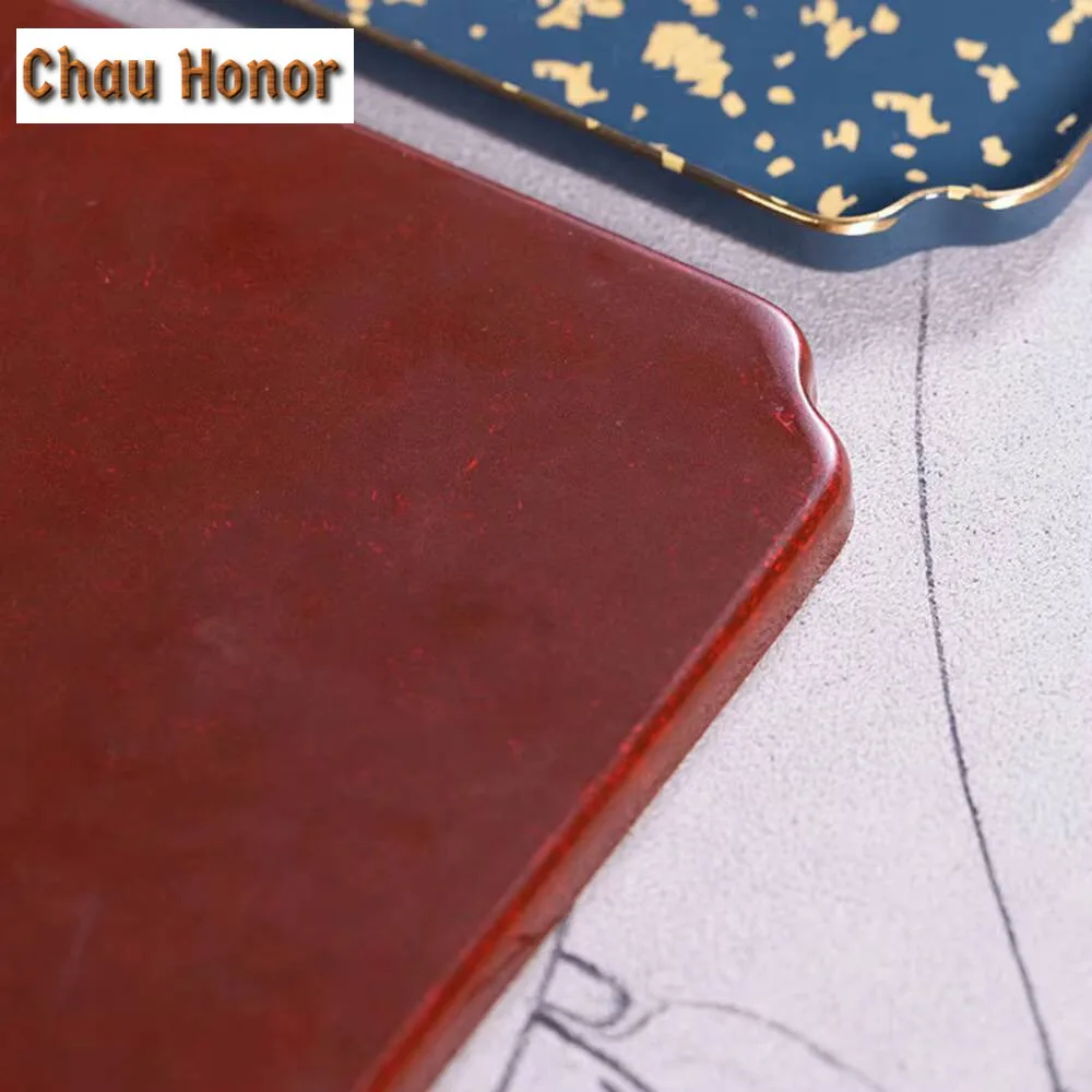 Pure Handmade Blue Gold Copper Pot Bearing Holder Aesthetic Dry Brew Table Tea Tray Plate Kung Fu Tea Cafes Supplies Craft