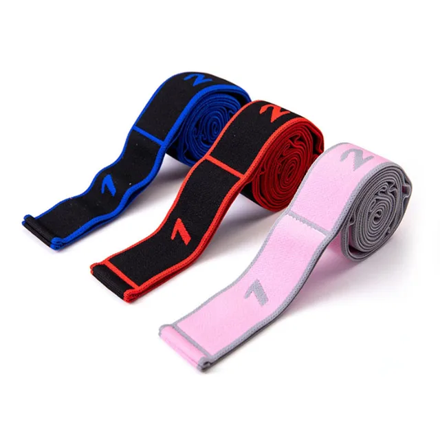 Yoga Pull Strap Belt Polyester Elastic Latin Dance Stretching Band 8 Loops Yoga Pilates GYM Fitness Exercise Resistance Bands 4