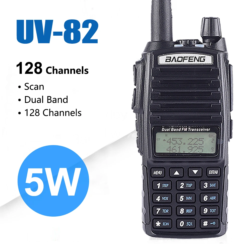 Originale Baofeng Uv-82 Walkie Talkie 5W 136-174Mhz E 400-520Mhz Radio Bidirezionale Baofeng Ham Uv-82
