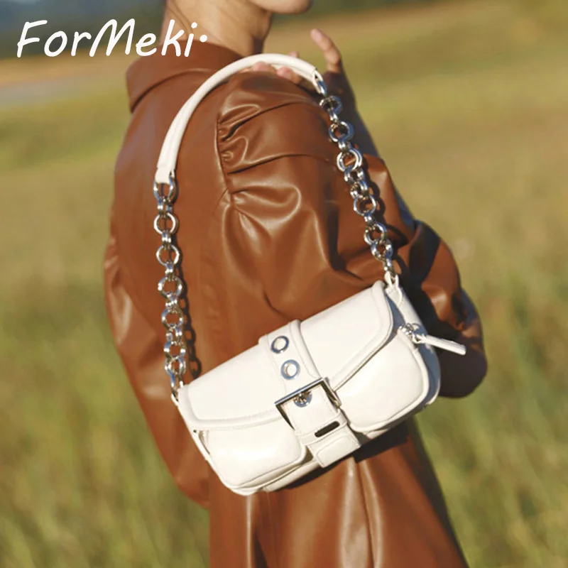 

Women Bag 2023 Punk Style Cool Sweet Metal Chain Summer Shoulder Bag Luxury Design Motorcycle Bag