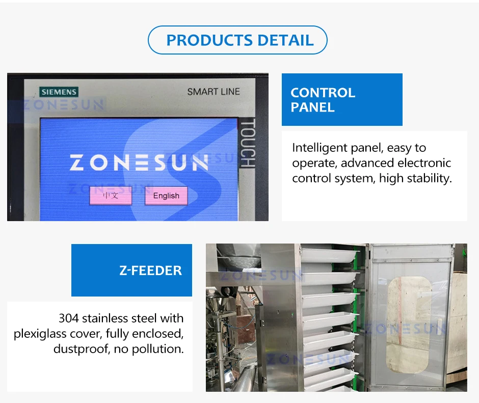 ZONESUN ZS-GW160 Automatic Vertical Form Granule Filling Sealing Machine