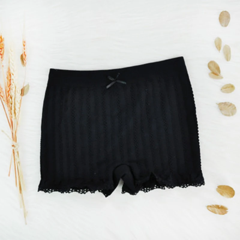 JIAYAN Women Safety Short Pants Sexy Lace Seamless Underwear Breathable Panties Summer Slim High Waist Boxer Solid Color