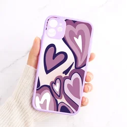 Luxury Bumper Phone Case with Pink Purple Heart Swirl Pattern - iPhone 12 Mini (-1)