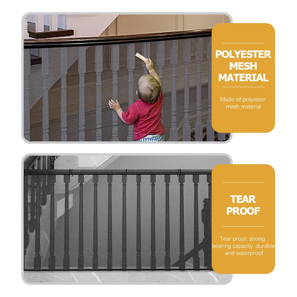Railing Net Indoor Safety Pet Netting Stair Proof Mesh Outdoor Child Black Crib