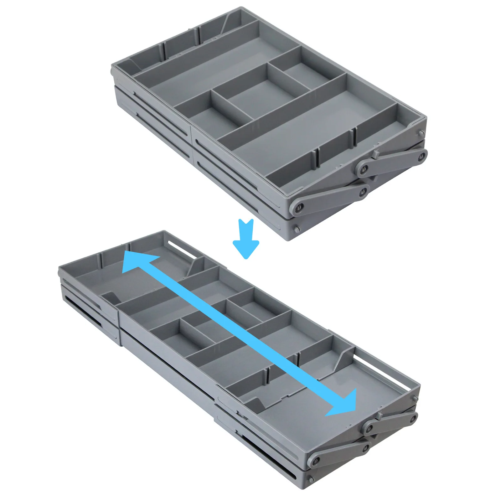 2/3 Tier Drawer Organizer Storage Tray Expandable Drawer Jewelry Box Adjustable Foldable Desktop Organizer Box Kitchen Cosmetics storage tray bamboo organizer tray cutlery organizer silverware organizer