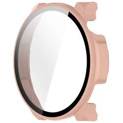 Amazfit Balance Durable Protective Case with Tempered Glass Screen Protector and Bumper Cover Accessories - Amazfit Balance 2 (Sakura Pink)