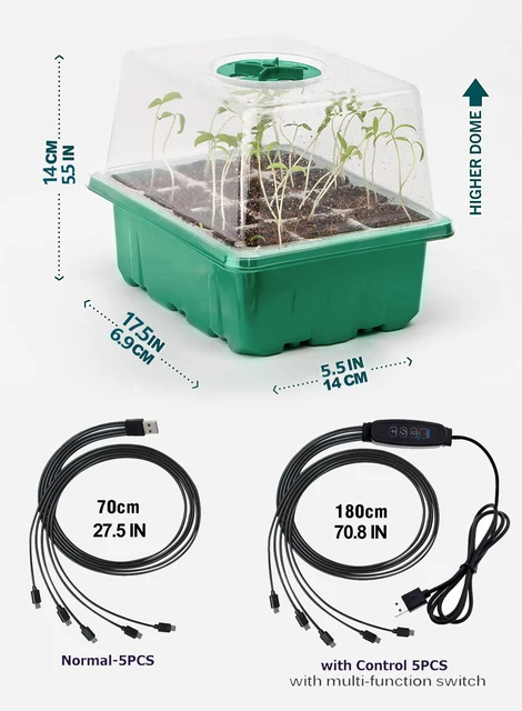 Kit de plateau de démarrage de graines 10 pièces, boîte de Germination de  plante de pépinière de jardin, plateau de semis avec interrupteur réglable  d'humidité, outils de jardin - AliExpress