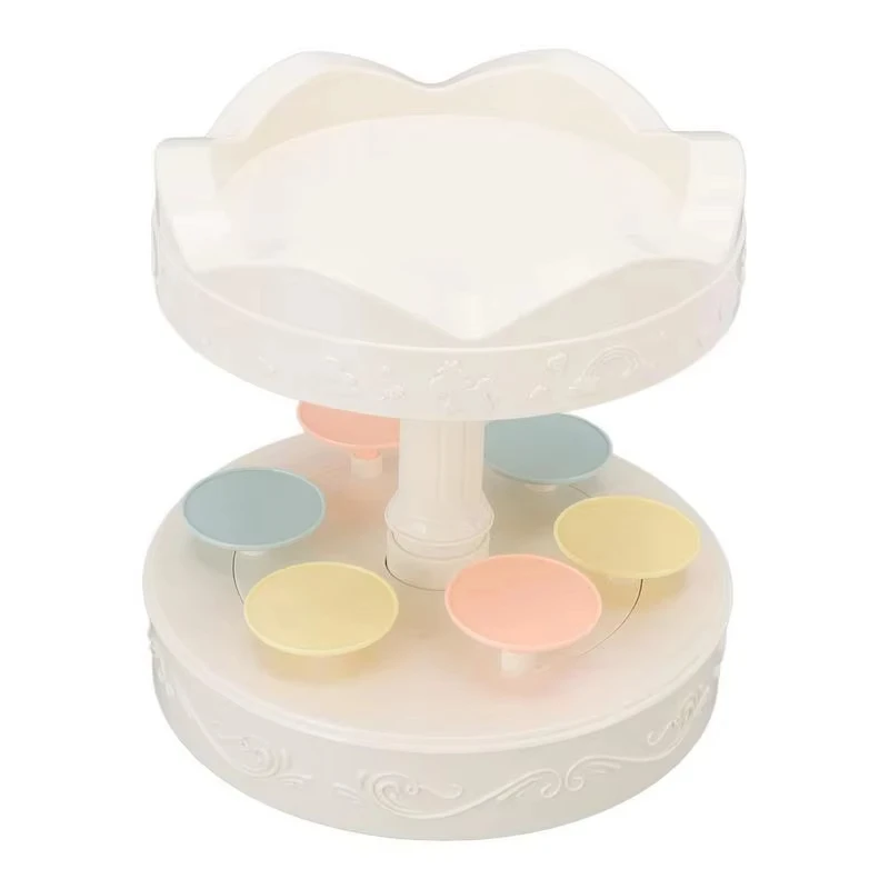 2-tier Automatic Rotating Cake Stand Display Tray Wedding Birthday Party Supplies