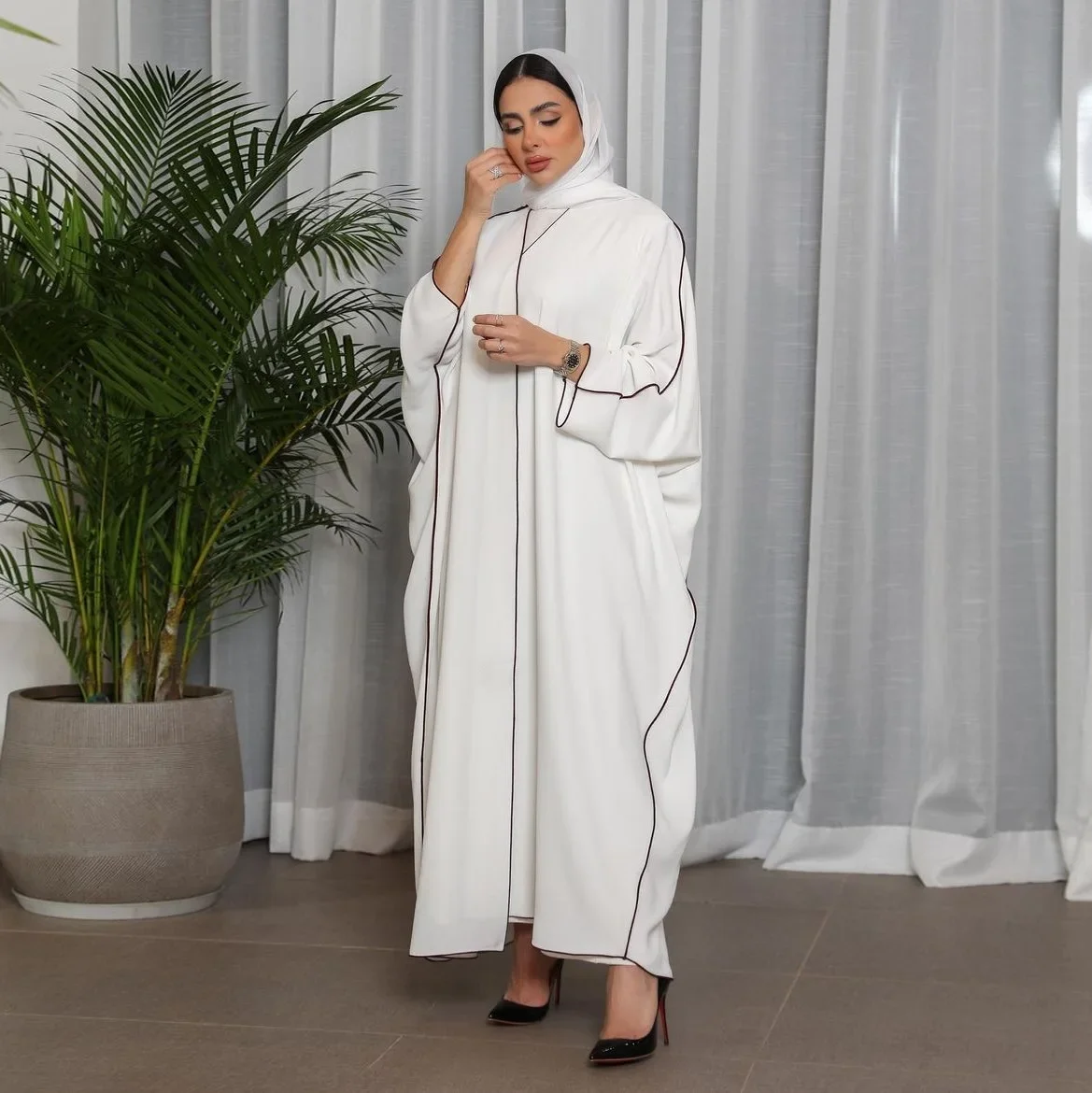 

Женское платье Eid Open Abaya, мусульманское кимоно, женское платье, длинное платье, кафтан, хибая, Рамадан, абайя, джилбаб, Дубай, мусульманская одежда
