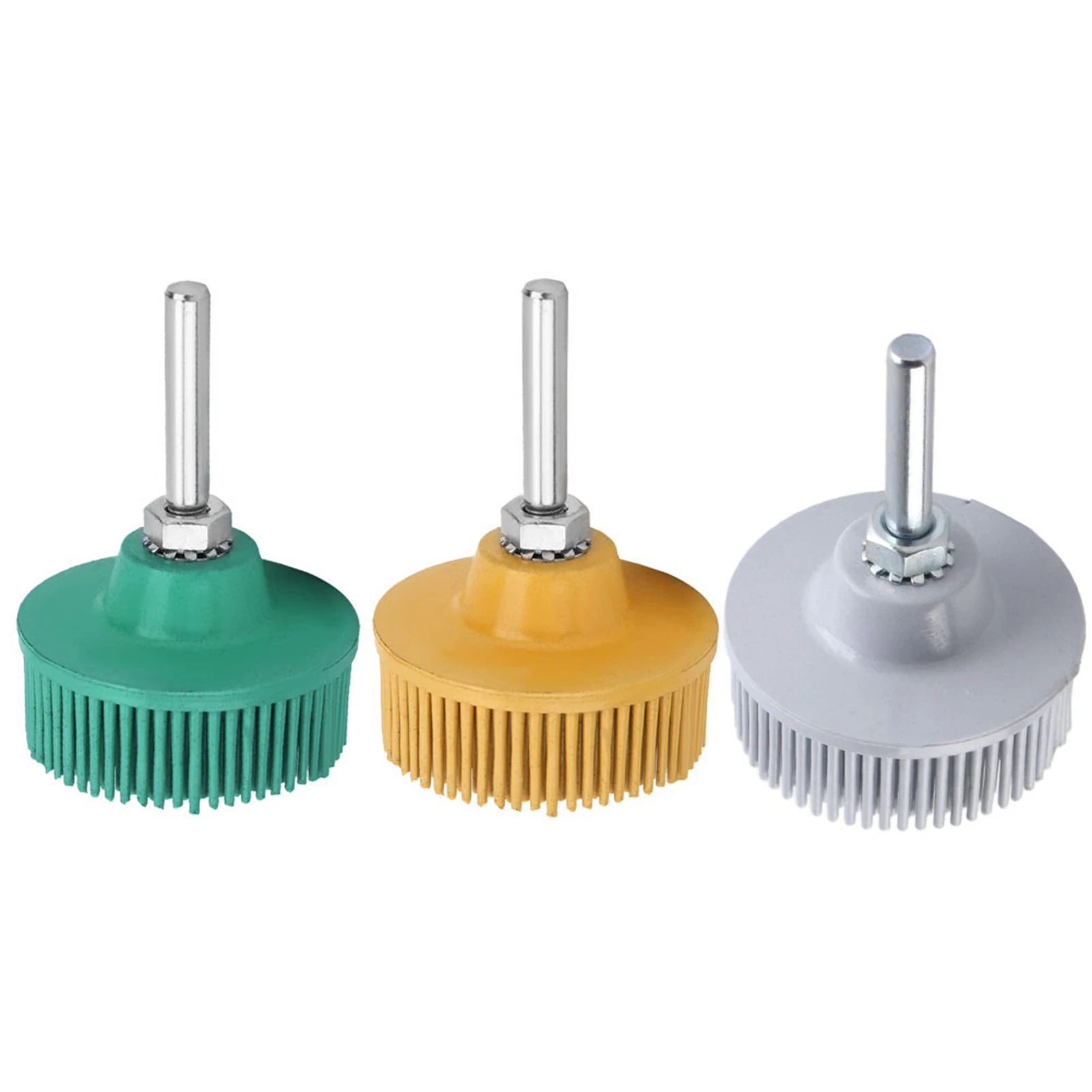 2 Inch Bristle Disc Emery Rubber Abrasive Brush Polishing Grinding Wheel for Burr Rust Removal Brush Tools